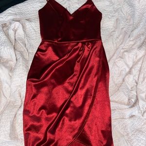 Lulu’s satin, wrap dress